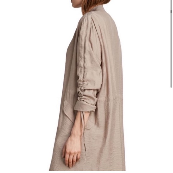 AllSaints Elio Bomber Parka Coat in dusty rose - sz 2 - Picture 4 of 15